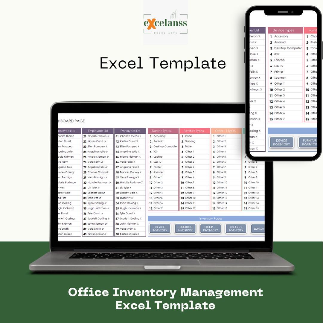 Office Inventory Management Excel Template: Supplies & Equipment ...
