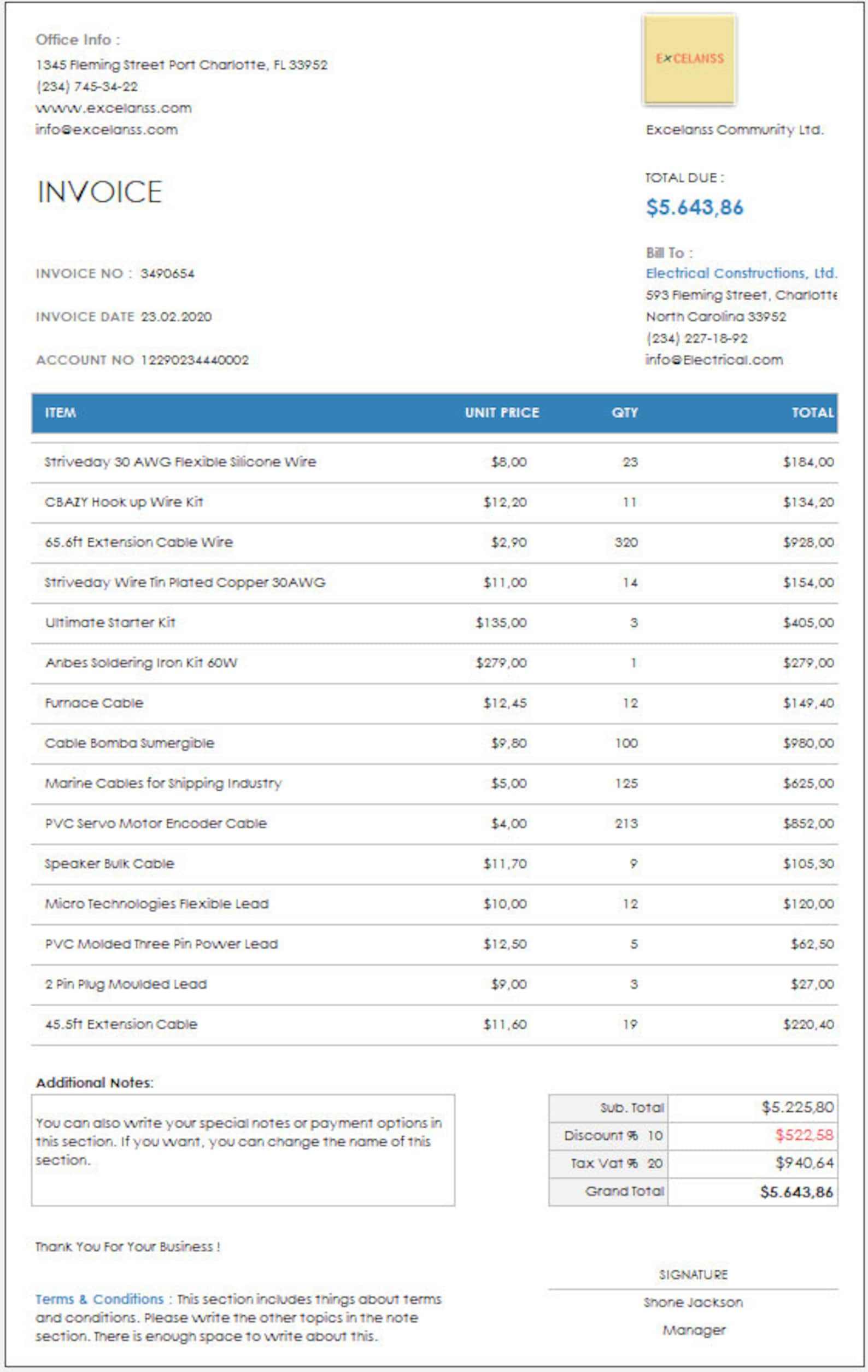 Manual Invoice Excel Template Invoice Tracker Printable - Etsy UK