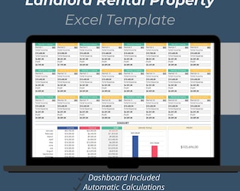 Landlord Rental Property Income & Expense Tracker Excel Template – Property Management Spreadsheet for 24 Properties
