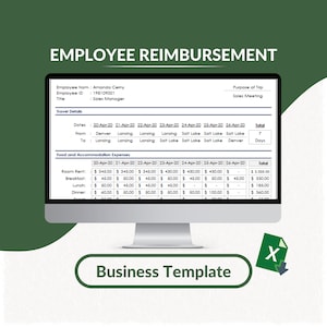 Employee Reimbursement Excel Template: Expense Tracker (Digital Download)