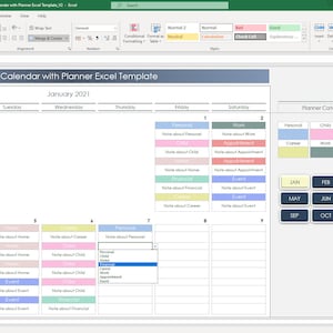 "Printable 2026 Excel calendar template with monthly organizer"