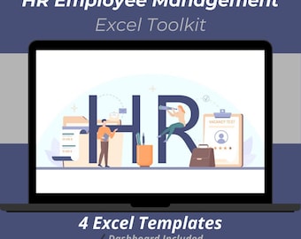 Paquete de Excel para la gestión de empleados de RR. HH. / Base de datos de empleados, registro de ausencias, registro de capacitación, herramientas de rendimiento de RR. HH.