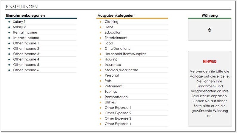 Übersichtliche und benutzerfreundliche Excel Struktur