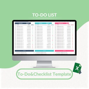 To-Do List Excel Template | Excel Planner | Planner Tracker | To Do Tracker | Editable Spreadsheet | Planner Worksheet | Printable Excel