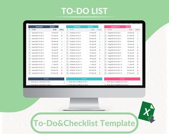 To-Do List Excel Template | Excel Planner | Planner Tracker | To Do Tracker | Editable Spreadsheet | Planner Worksheet | Printable Excel