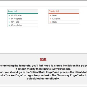 Task management and notes log for each client
