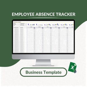Employee Absence Tracker Excel Template: Monthly Attendance (Digital Download)