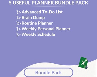 Planner Excel Templates Bundle: To-Do List, Brain Dump (Digital Download)