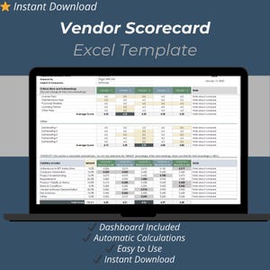 Modèle Excel de fiche d'évaluation des fournisseurs | Évaluation des fournisseurs et tableau de bord des KPI de performance des fournisseurs