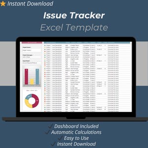 Plantilla de Excel para el seguimiento de incidencias / Hoja de cálculo para el registro de errores y el seguimiento de incidencias en la gestión de proyectos