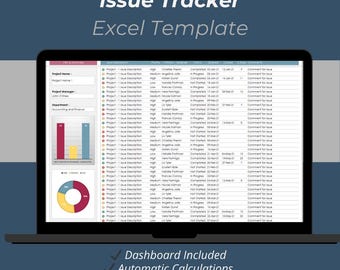 Issue Tracker Excel Template | Project Management Bug Log & Issue Tracking Spreadsheet