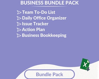 Excel Business Template Bundle: Financial Planner, Tracker (Printable Spreadsheet)