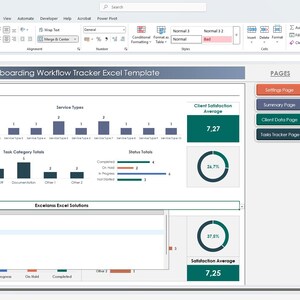 Business workflow spreadsheet for onboarding new clients