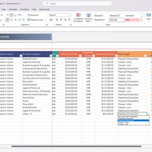 CRM Excel dashboard template for tracking clients and sales leads
