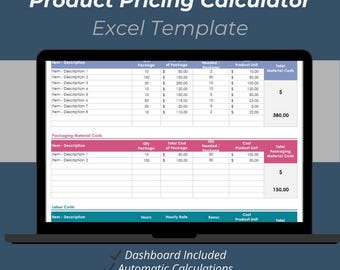 Product Pricing Calculator Excel Template | Cost & Profit Pricing Spreadsheet