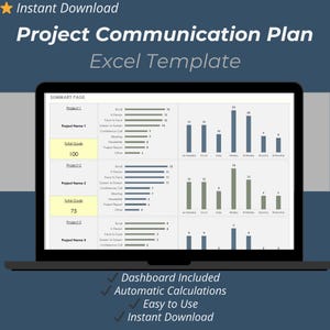 Project Communication Plan Excel Template | Team & Stakeholder Communication Tracker