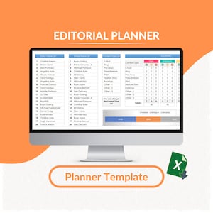 Editorial Calendar Excel Template: Content Planner (Printable)