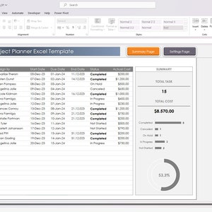 Project Management Excel Template | Multi Project Planner, Task Tracker ...