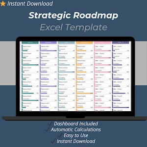Strategic Roadmap Excel Template | Business Strategy & Corporate Planning Spreadsheet
