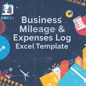 Business Mileage & Expenses Log Excel Template: Track Travel Distance and Expenses Easily