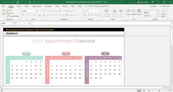 Excel Appointment Calendar Template