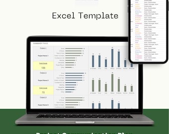 Project Communication Plan Excel Template – Project Management & Team Communication Tracker Spreadsheet for 10 Projects