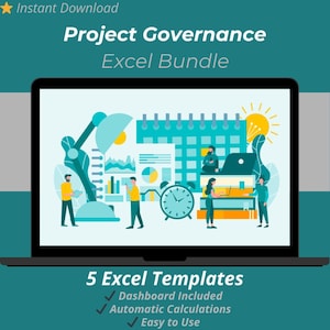 Project Governance Excel Bundle – Issue Tracker, RAID, RACI, Communication & Task Management Templates