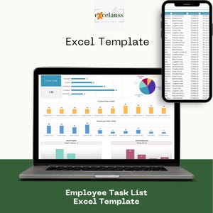 Employee Task List Excel Template: Project Task Tracker (Fillable Worksheet)