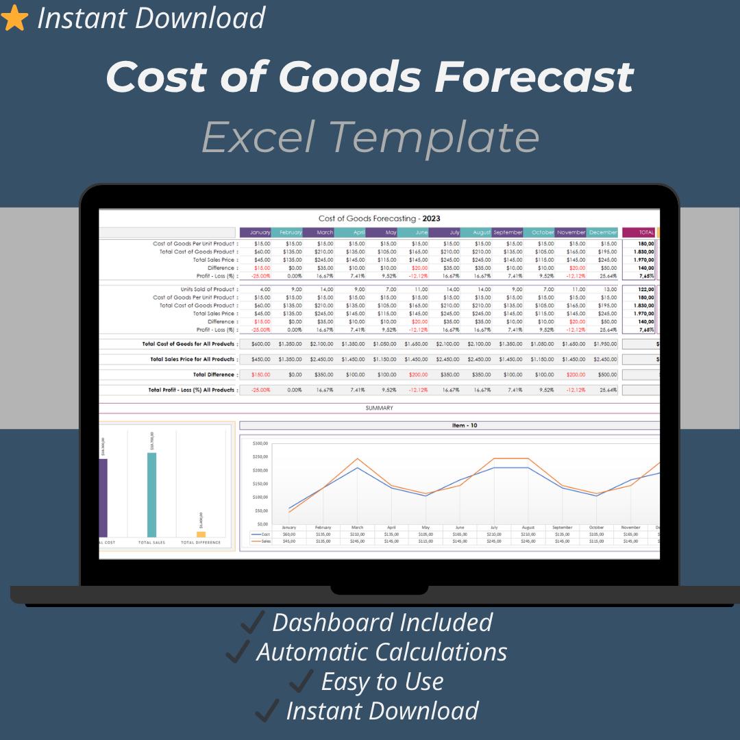 Cost of Goods Forecast Excel Template | COGS Calculator for Small ...