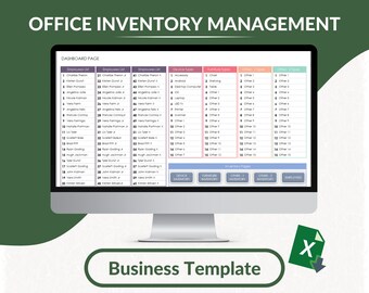 Office Inventory Management Excel Template | Inventory Tracking Spreadsheet | Printable Planner | Inventory Management Worksheet | Printable