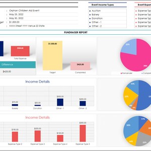 Planilha do Excel para Captação de Recursos de Organizações Sem Fins Lucrativos | Controle de Receitas e Despesas de Eventos Beneficentes imagem 9