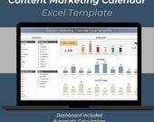 Content Marketing Calendar Excel Template | Weekly Social Media & Content Planner, 52 Week Content Schedule, Marketing Planning Spreadsheet