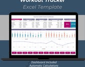 Workout Tracker Excel Template | Fitness Log, Exercise Tracker & 12 Month Calorie Tracking Spreadsheet