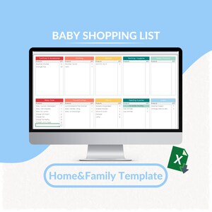 Baby Shopping List Excel Template: Printable Shopping Tracker (Digital Download)