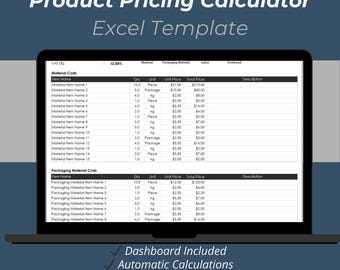 Modèle Excel de calcul des prix des produits | Feuille de calcul des coûts et des marges bénéficiaires pour les petites entreprises