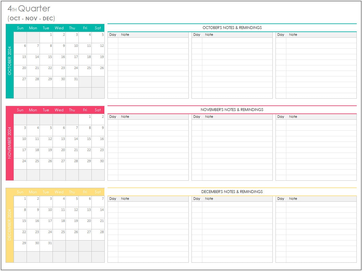 Simplex calendrier de table sur 3 mois 2024 Trimestris, 3 mois / page 