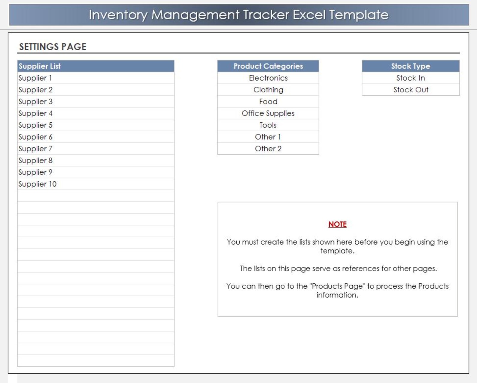 Inventory Management Excel Template: Stock Tracker Spreadsheet With ...