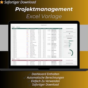 Projektmanagement Excel Vorlage | Mehrphasen Projektplaner für 10 Projekte