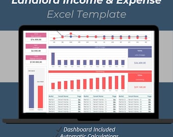 Rental Property Tracker Excel Template – Landlord Income & Expense Spreadsheet for 30 Rentals