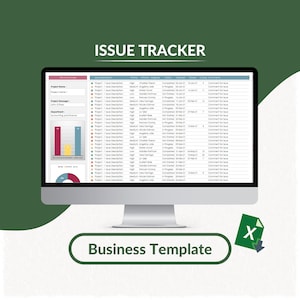 Issue Tracker Excel Template | Problem Tracking Spreadsheet | Incident Management Tool | Bug Report Excel Template | Task Issue Tracker