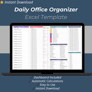 Daily Planner Excel Template | Daily Task & Work Productivity Tracker