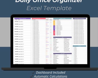 Tagesplaner Excel Vorlage | Tägliche Aufgabe & Arbeits-Produktivität-Tracker