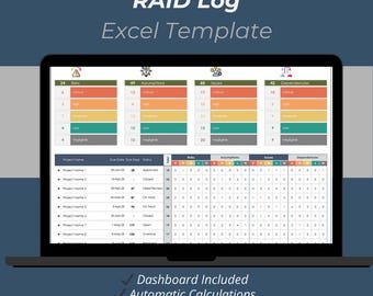RAID Log Excel Template – Project Management Tracker for Risks, Issues & Dependencies
