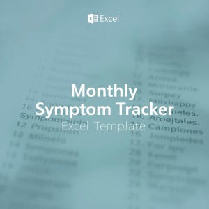 Monthly Symptom Tracker Excel Template: Chronic Pain, Health (Digital Download)