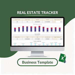Real Estate Tracker Excel Template | Property Sale Tracker ExcelTemplate | Realtor Tracking Template | Real Estate Sales Excel Spreadsheet