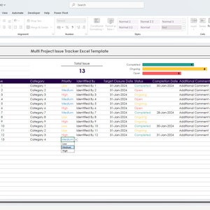 Multi-project Issue Tracker Excel Template: Bug Log (for 25 Projects ...