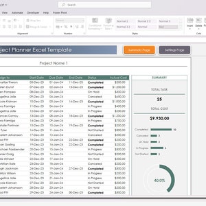 Multi Phase Project Planner Excel Template | Multi-stage Task Organizer ...