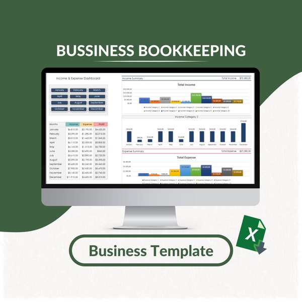 Kleine Business Buchhaltung Excel Vorlage | Einnahmen-Ausgaben-Tracker | SMB Personal | Kleine Biz Buchhaltung | SMB Finaneller Tracker