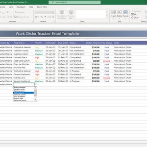 Work Order Tracker Excel Template | Job Order & Service Management ...