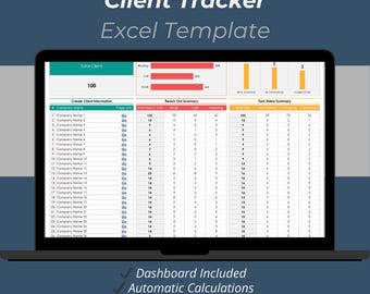 Client Tracker Excel Template | CRM Spreadsheet with Dashboard | Follow-Up & Task Management Tool for Small Business